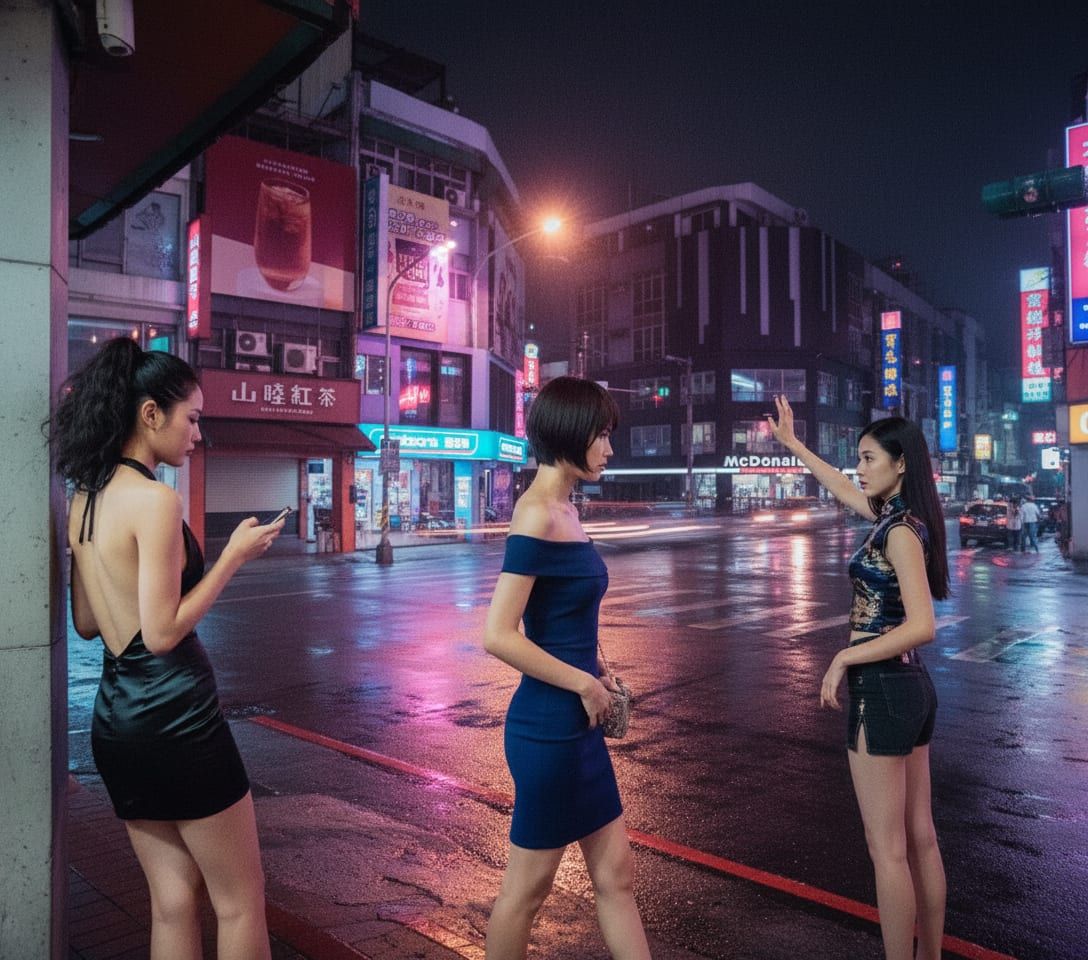 新竹北大路深夜街景