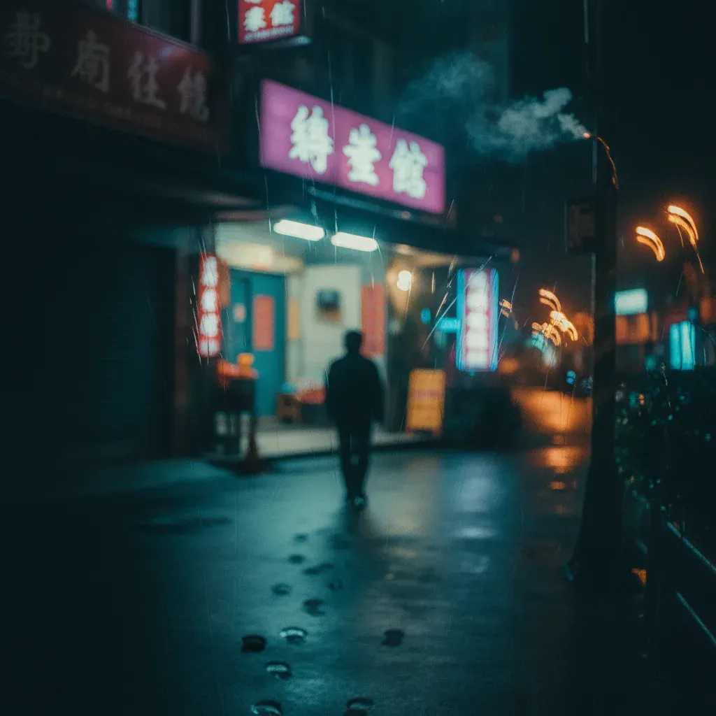 深夜走出養生館的街頭