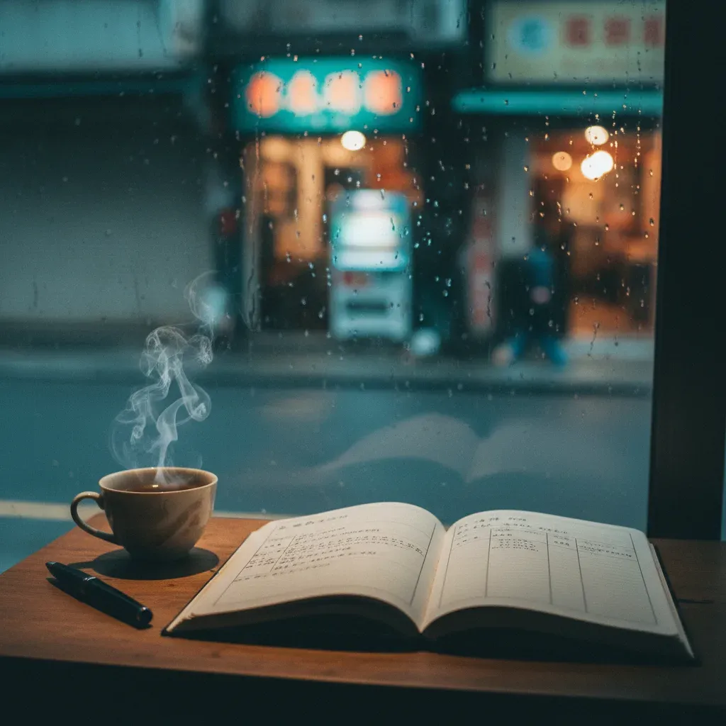 桌上攤開的 JKF 日誌真假對照筆記