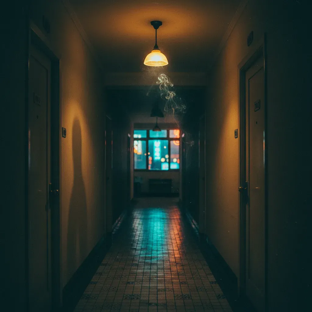 旅館走廊盡頭那扇快被推開的房門