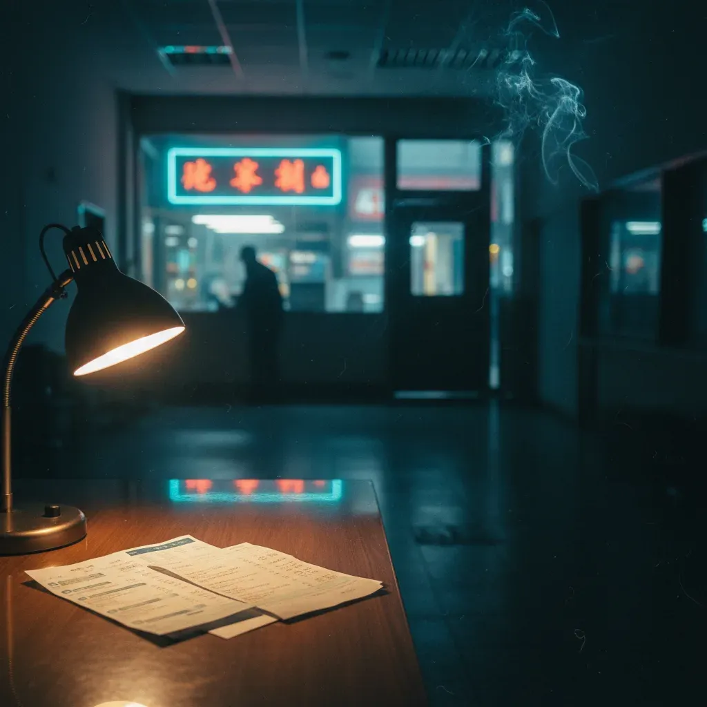 報案椅子前攤開的證據資料