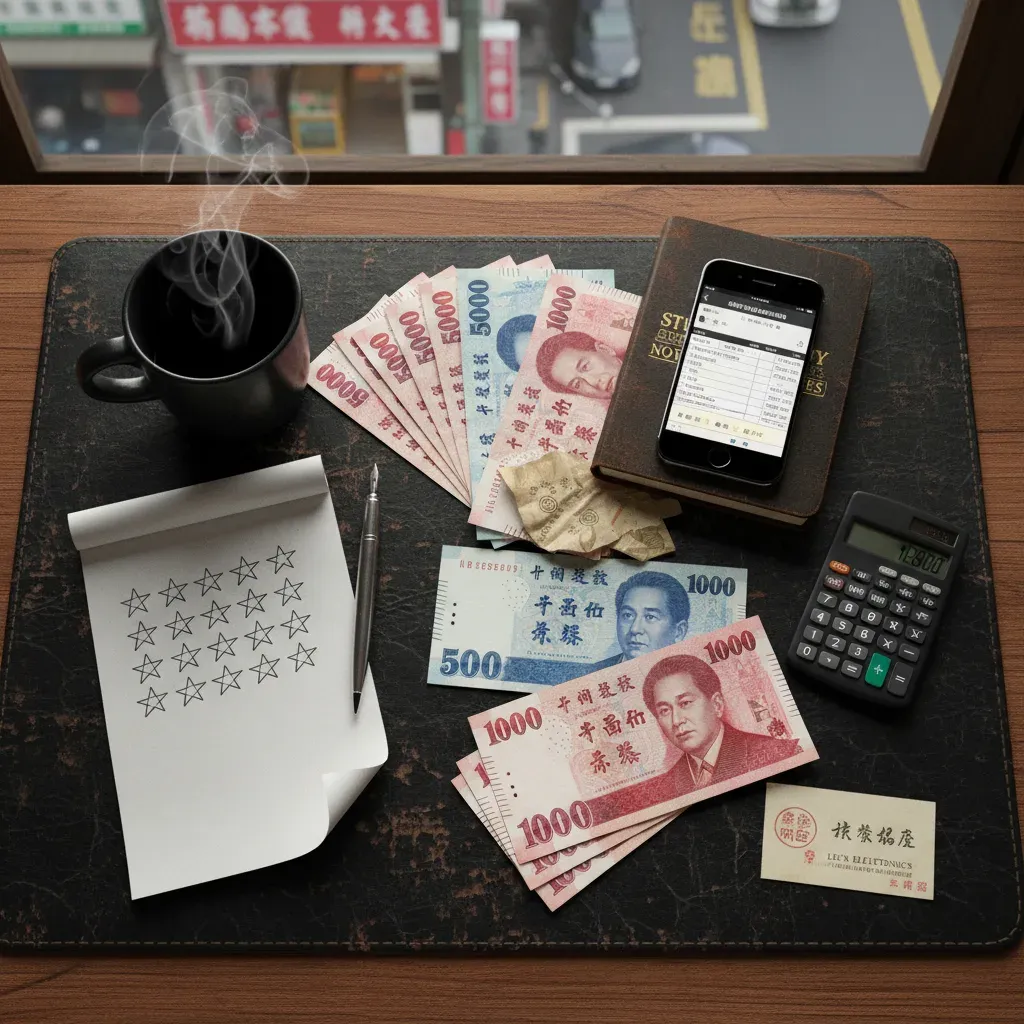 桌上擺著星星評分標記與咖啡杯的評價桌面