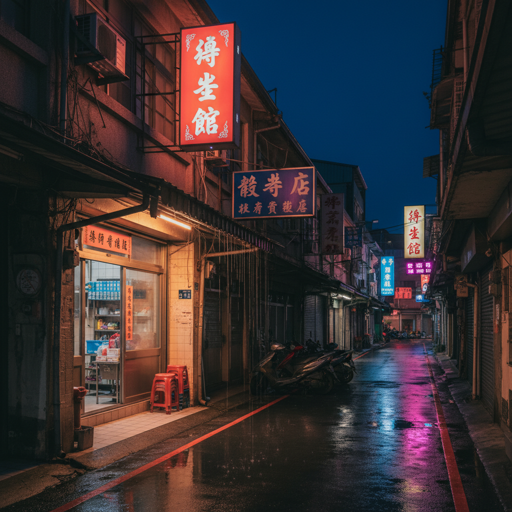 高雄楠梓區深夜街景