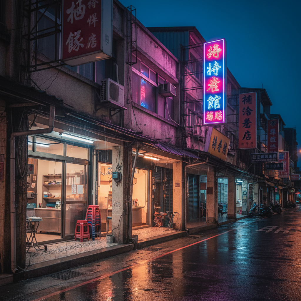 高雄三民區九如路深夜街景