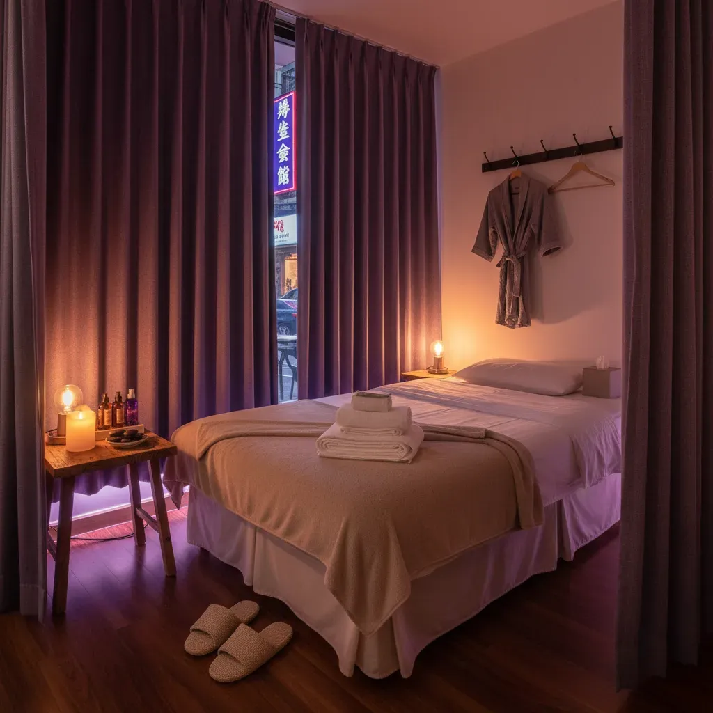 養生館拉簾包廂內部