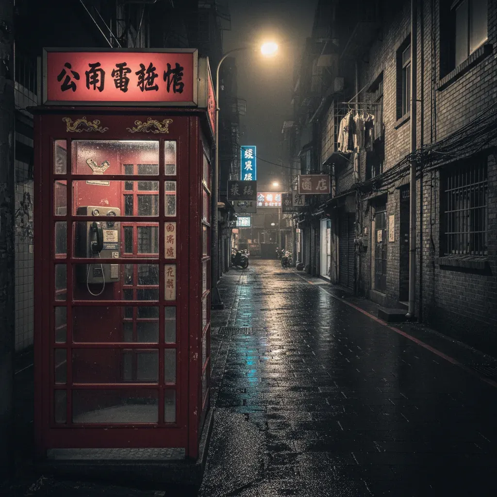 基隆夜晚電話亭
