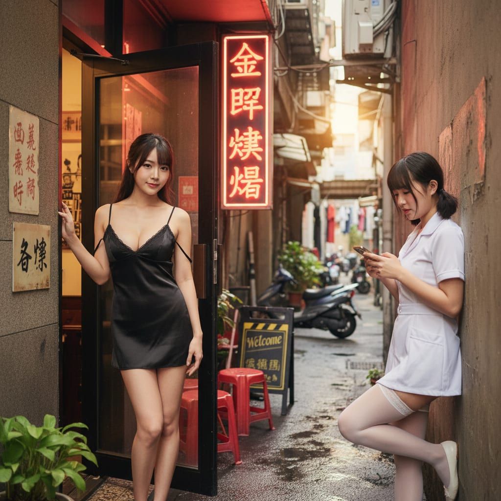 林森北路酒店入口深夜街景