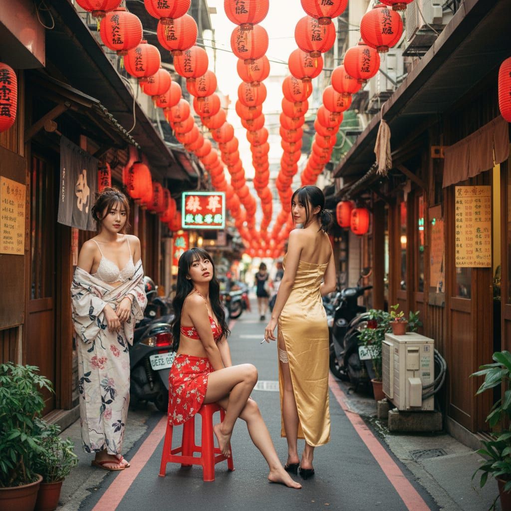 七條通巷弄紅燈籠與居酒屋