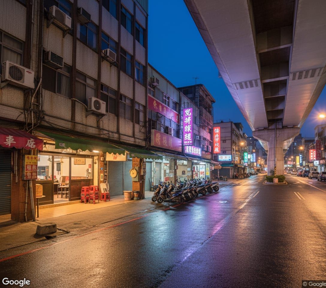 台中北屯深夜養生館街景
