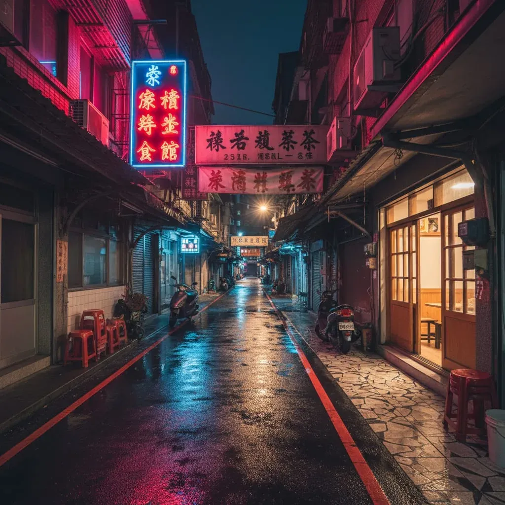 松山區南京東路深夜巷弄