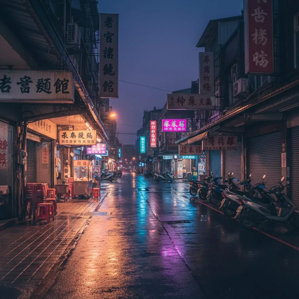 西門町深夜霓虹街景