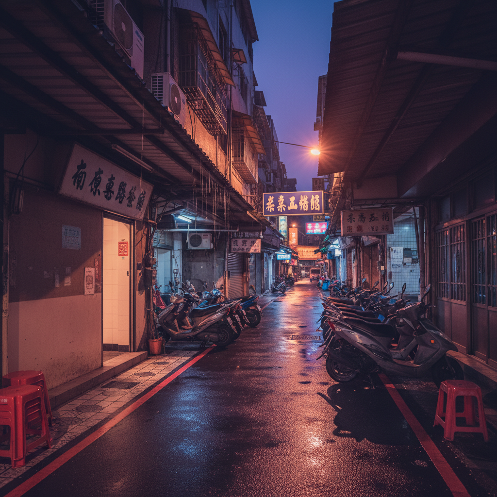 台北中山區深夜套房大樓巷弄