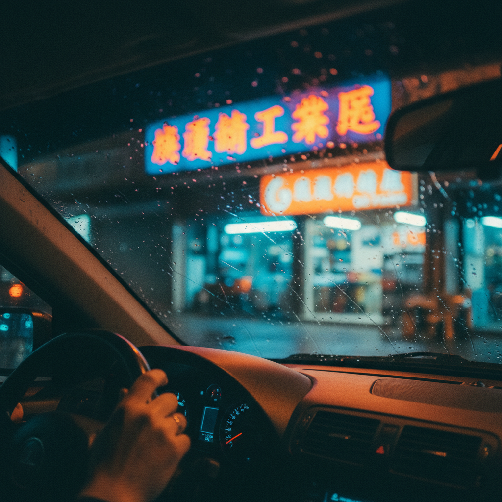 深夜開車經過觀音工業區