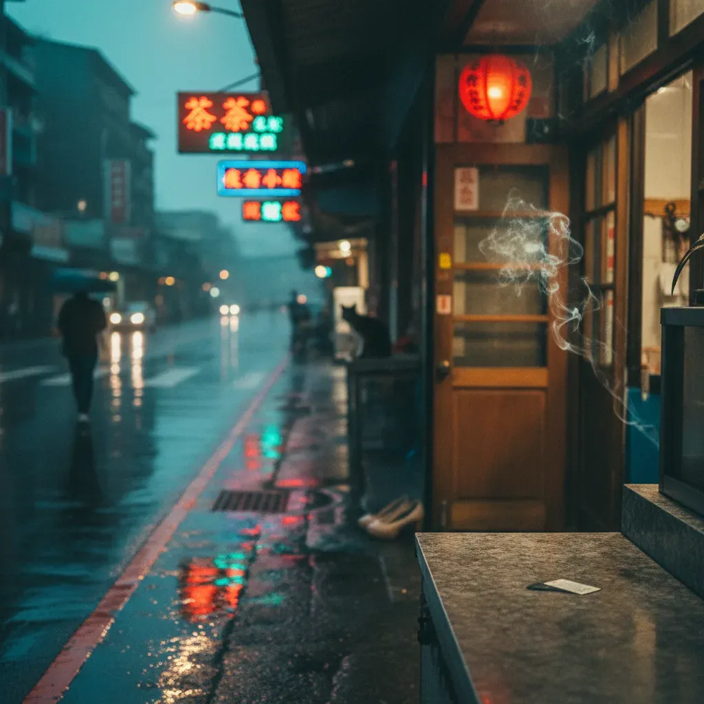 宜蘭雨天街景