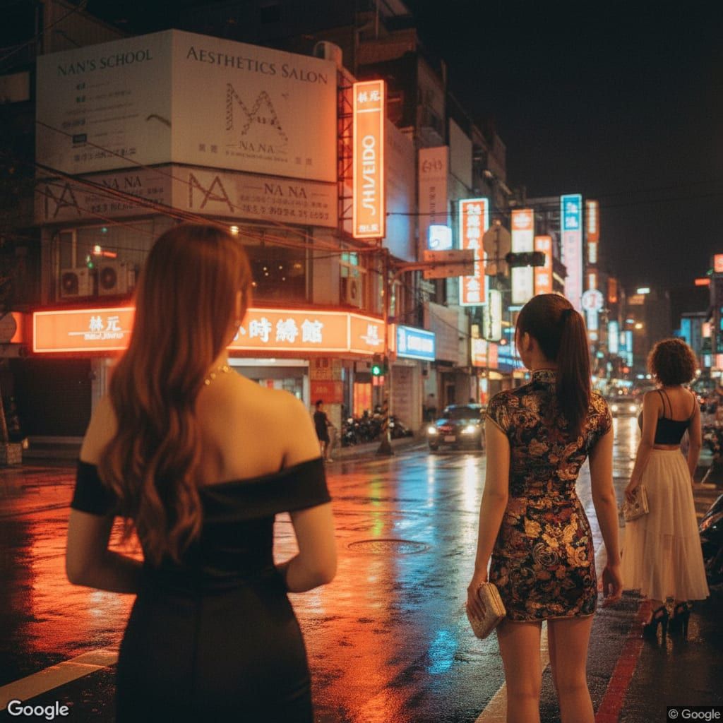 中壢中平路商圈深夜街景